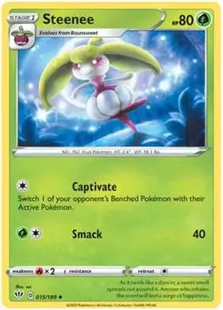 2020 Pokemon Sword & Shield Darkness Ablaze #015/189 - Steenee