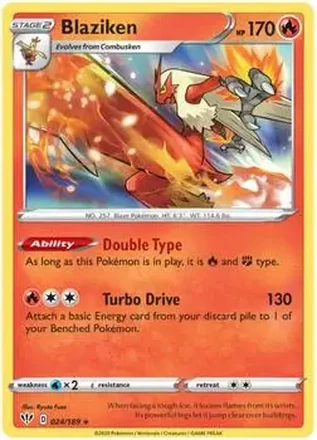 2020 Pokemon Sword & Shield Darkness Ablaze #024/189 - バシャーモ
