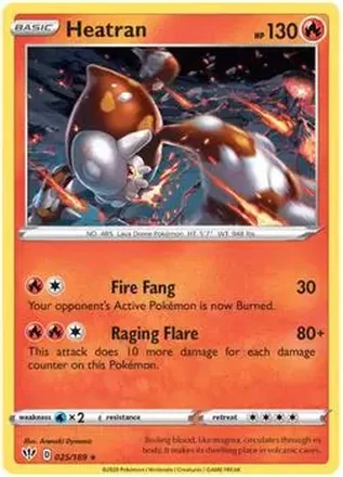 2020 Pokemon Sword & Shield Darkness Ablaze #025/189 - Heatran