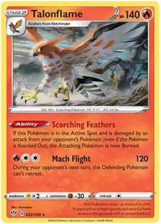 2020 Pokemon Sword & Shield Darkness Ablaze #032/189 - ファイアロー