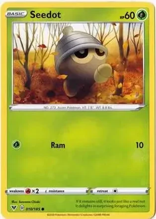 2020 Pokemon Sword & Shield Vivid Voltage #010/185 - Seedot