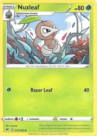 2020 Pokemon Sword & Shield Vivid Voltage #011/185 - Nuzleaf