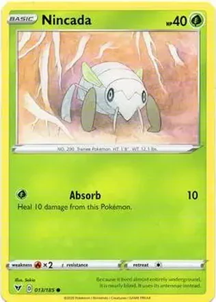 2020 Pokemon Sword & Shield Vivid Voltage #013/185 - Nincada