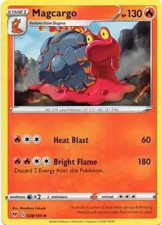 2020 Pokemon Sword & Shield Vivid Voltage #028/185 - Ethan's Magcargo