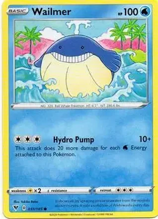 2020 Pokemon Sword & Shield Vivid Voltage #031/185 - Wailmer