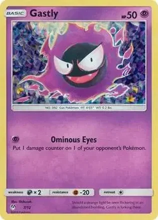 2019 Pokemon McDonald's Sun & Moon (U.S.) #7 - Gastly
