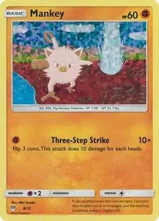 2019 Pokemon McDonald's Sun & Moon (U.S.) #8 - Mankey