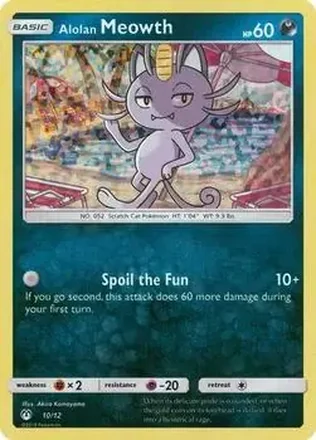 2019 Pokemon McDonald's Sun & Moon (U.S.) #10 - Meowth