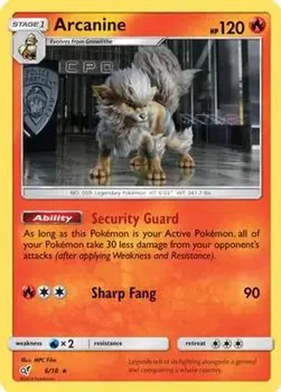 2019 Pokemon Sun & Moon Detective Pikachu #6/18 - Arcanine