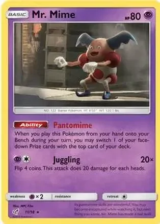 2019 Pokemon Sun & Moon Detective Pikachu #11/18 - Mr. Mime