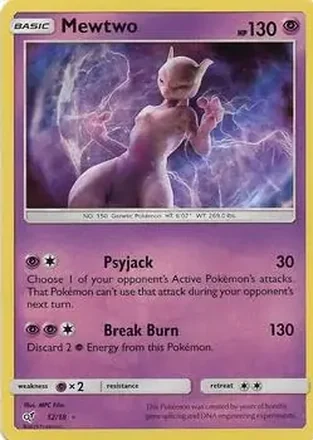 2019 Pokemon Sun & Moon Detective Pikachu #12/18 - Mewtwo