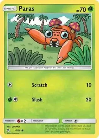 2019 Pokemon Sun & Moon Hidden Fates #4/68 - Paras