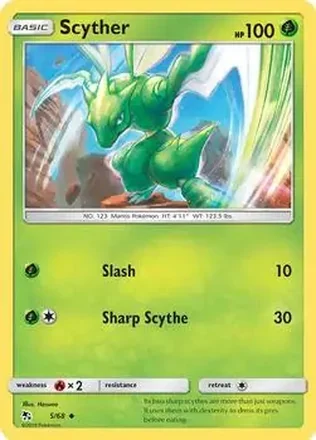 2019 Pokemon Sun & Moon Hidden Fates #5/68 - Scyther