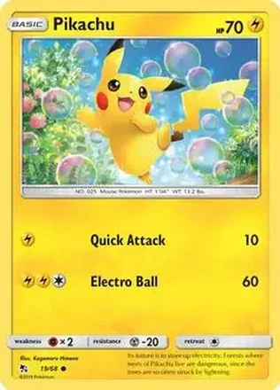 2019 Pokemon Sun & Moon Hidden Fates #19/68 - Pikachu