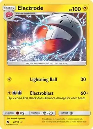 2019 Pokemon Sun & Moon Hidden Fates #22/68 - Electrode