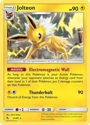 2019 Pokemon Sun & Moon Hidden Fates #23/68 - Jolteon
