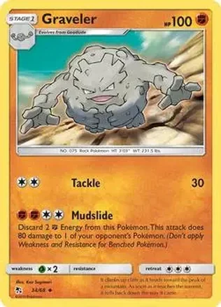 2019 Pokemon Sun & Moon Hidden Fates #34/68 - Graveler