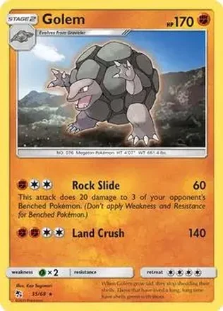 2019 Pokemon Sun & Moon Hidden Fates #35/68 - Golem ex