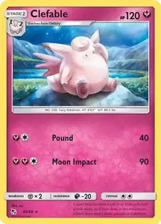 2019 Pokemon Sun & Moon Hidden Fates #40/68 - Clefable