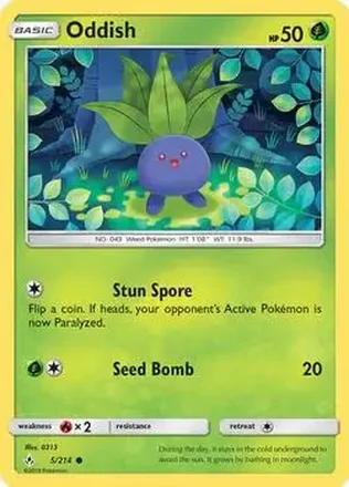 2019 Pokemon Sun & Moon Unbroken Bonds #5/214 - Oddish