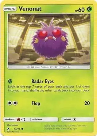 2019 Pokemon Sun & Moon Unbroken Bonds #9/214 - Venonat