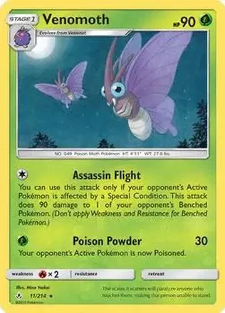 2019 Pokemon Sun & Moon Unbroken Bonds #11/214 - Venomoth