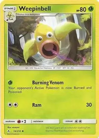2019 Pokemon Sun & Moon Unbroken Bonds #14/214 - Weepinbell