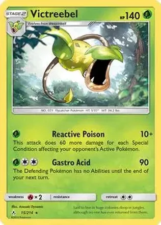 2019 Pokemon Sun & Moon Unbroken Bonds #15/214 - Victreebel