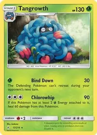 2019 Pokemon Sun & Moon Unbroken Bonds #17/214 - Tangrowth