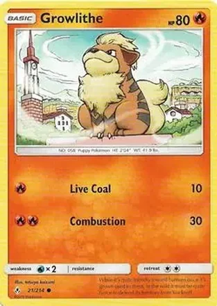 2019 Pokemon Sun & Moon Unbroken Bonds #21/214 - Growlithe