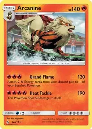 2019 Pokemon Sun & Moon Unbroken Bonds #22/214 - Arcanine