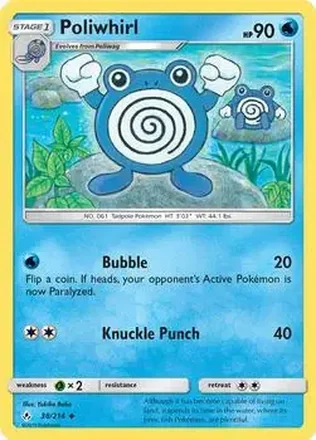 2019 Pokemon Sun & Moon Unbroken Bonds #38/214 - Poliwhirl
