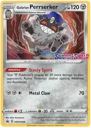 2019-23 Pokémon Sword & Shield Black Star Promos #SWSH008 - Galarian Perrserker V