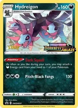 2019-23 Pokémon Sword & Shield Black Star Promos #SWSH037b - Hydreigon