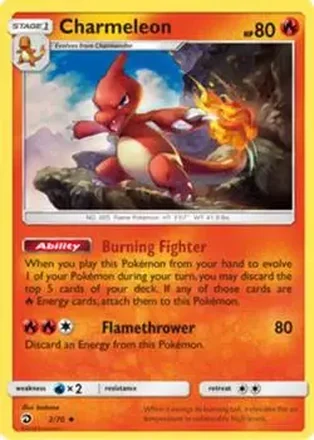 2018 Pokemon Sun & Moon Dragon Majesty #2/70 - Charmeleon