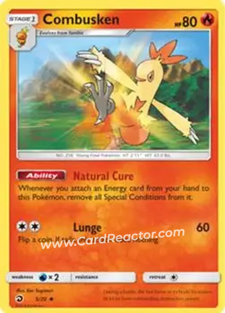 2018 Pokemon Sun & Moon Dragon Majesty #5/70 - ワカシャモ - Front