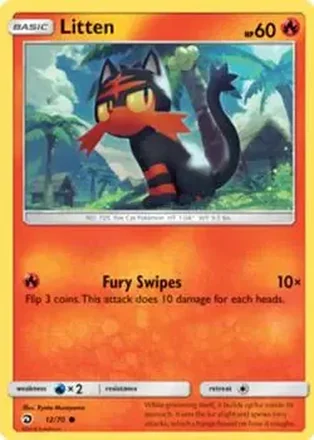 2018 Pokemon Sun & Moon Dragon Majesty #12/70 - Litten