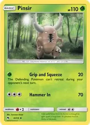 2018 Pokemon Sun & Moon Lost Thunder #4/214 - Pinsir