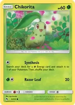 2018 Pokemon Sun & Moon Lost Thunder #5/214 - Chikorita