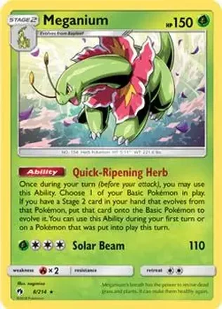 2018 Pokemon Sun & Moon Lost Thunder #8/214 - Meganium