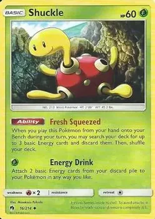 2018 Pokemon Sun & Moon Lost Thunder #16/214 - Shuckle