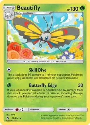 2018 Pokemon Sun & Moon Lost Thunder #26/214 - Beautifly