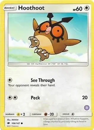 2018 Pokemon Sun & Moon Trainer Kit: Alolan Sandslash & Alolan Ninetales #1 - Hoothoot