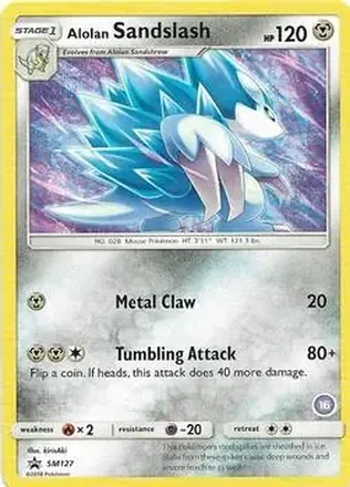 2018 Pokemon Sun & Moon Trainer Kit: Alolan Sandslash & Alolan Ninetales #16 - Sandslash