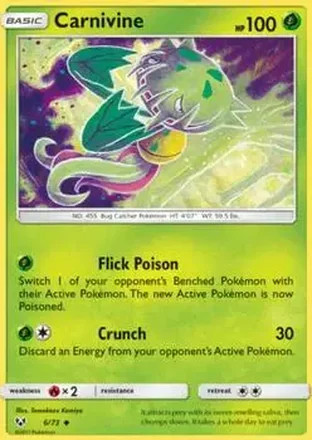 2017 Pokemon Shining Legends #6/73 - Carnivine