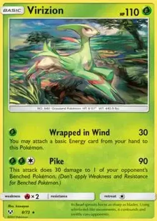 2017 Pokemon Shining Legends #8/73 - Virizion