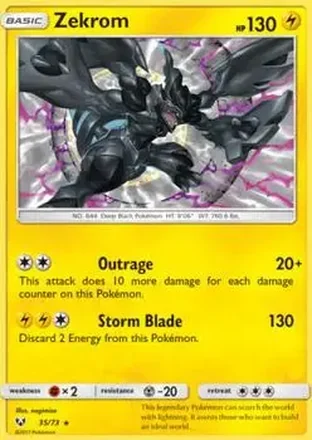 2017 Pokemon Shining Legends #35/73 - Zekrom ex