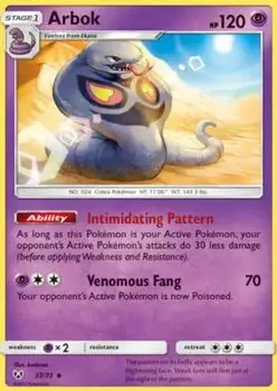2017 Pokemon Shining Legends #37/73 - Arbok