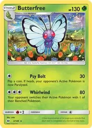 2017 Pokemon Sun & Moon #3/149 - Butterfree