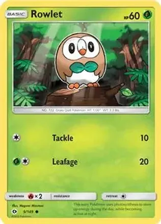 2017 Pokemon Sun & Moon #9/149 - Rowlet